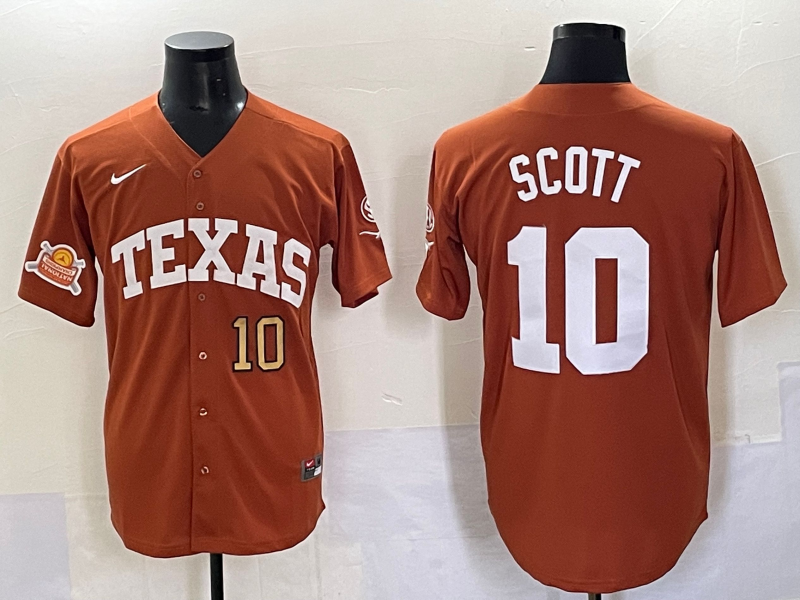 Men Texas Longhorns #10 Scott brown Nike joint Name NCAA 2025 Jersey style 16
